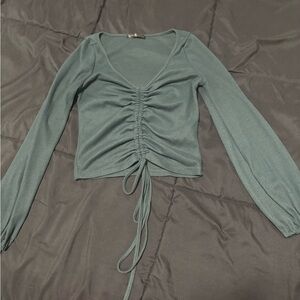 Elegant Teal Ruched Top
